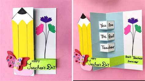 DIY - Teacher's Day card/ Handmade Teachers day pop-up card making idea ...