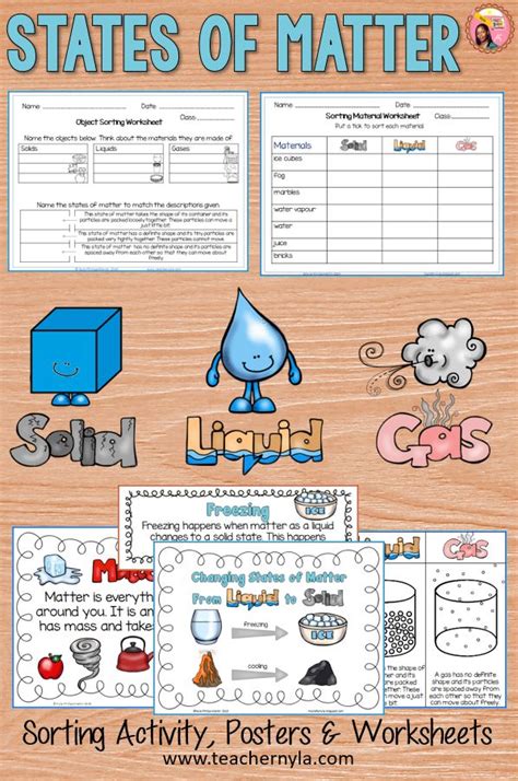 States of Matter activities, worksheets, definition cards and posters ...