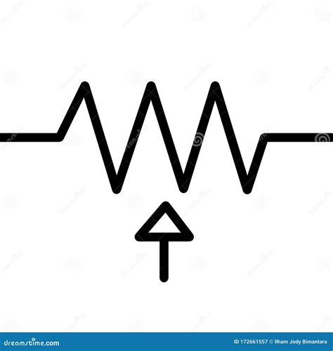 Variabel Resistor Symbol Bottom Arrow Version Stock Illustration - Illustration of components ...