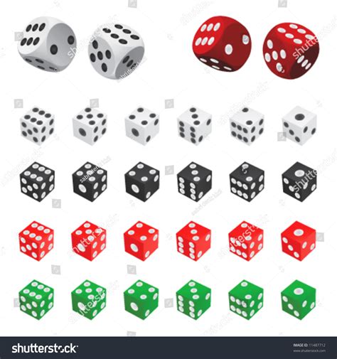 Collection Of Dice Vector (Four Color) - 11487712 : Shutterstock