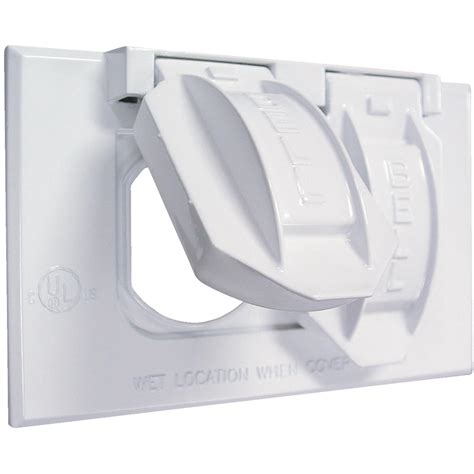 Bell Horizontal Duplex Aluminum White Weatherproof Outdoor Outlet Cover, Carded - Walmart.com ...