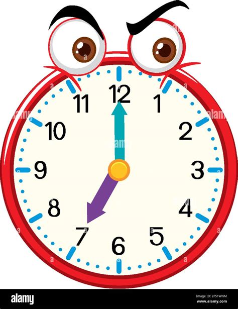 Clock cartoon character with facial expression illustration Stock ...