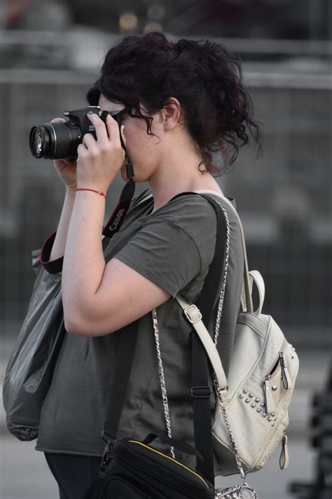 Free picture: photographer, backpacker, backpack, camera, woman, portrait, lens, fashion, street ...