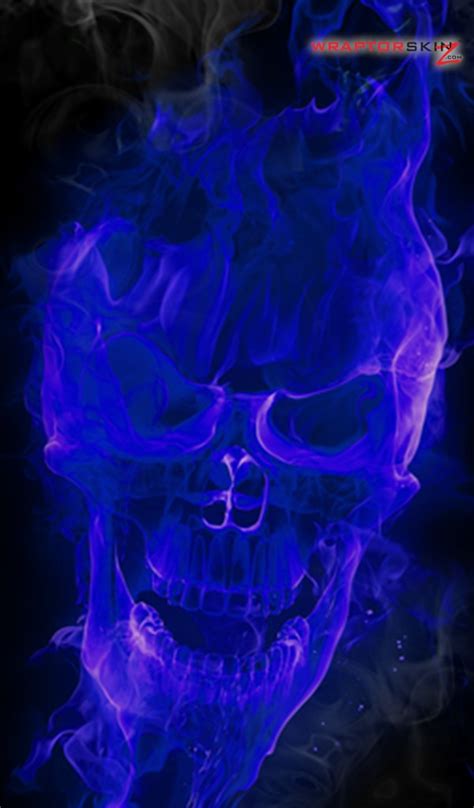 Blue Fire Skull Wallpaper - WallpaperSafari