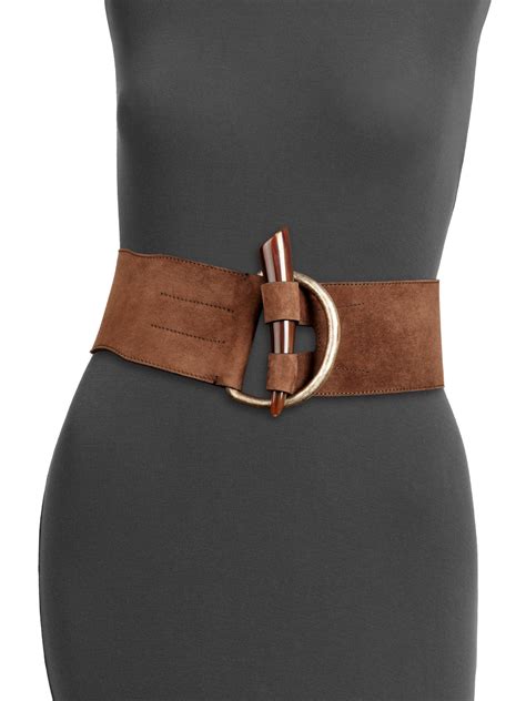 Ralph lauren Horn-toggle Suede Belt in Brown | Lyst