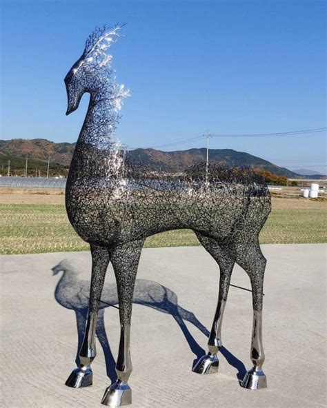 Surreal animal sculptures made of metallic branches by Kang Dong Hyun - Ego - AlterEgo