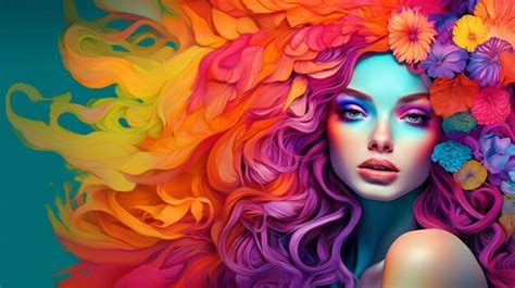Premium AI Image | Vibrant color palette with gradients featuring