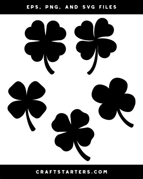 Four Leaf Clover Silhouette Clip Art