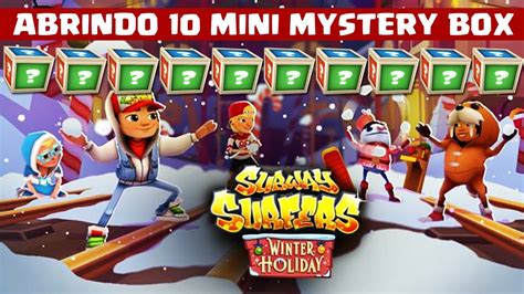 10 Mini Mystery Box no Subway Surfers Winter Holiday - YouTube