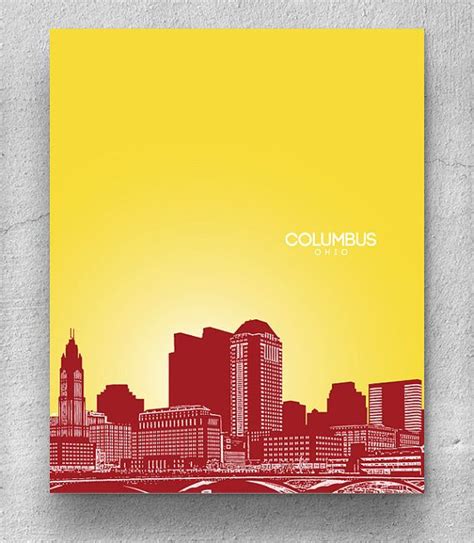 Columbus Ohio Skyline Art Poster / Poster Art for Home or - Etsy | Columbus ohio skyline, Ohio ...