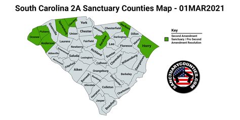 New South Carolina Second Amendment Sanctuary State Map Update 01MAR2021 - Sanctuary Counties