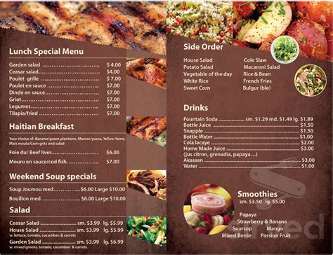 Haitian Food Menu - Hand Made