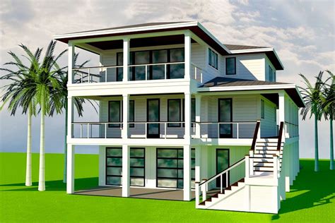 Plan 15238NC: Elevated Coastal House Plan with 4 Bedrooms in 2020 ...