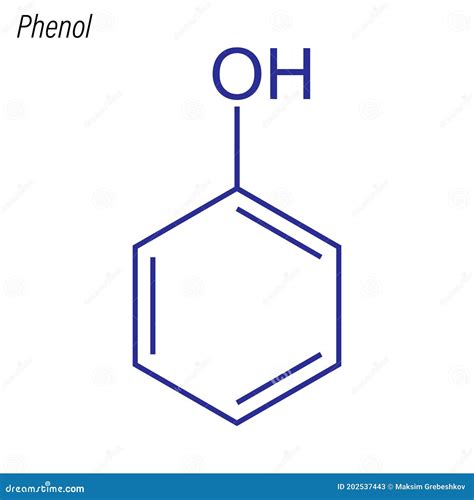 Fórmula Esquelética Vectorial De Fenol. Molecino Químico Antimicrobiano ...