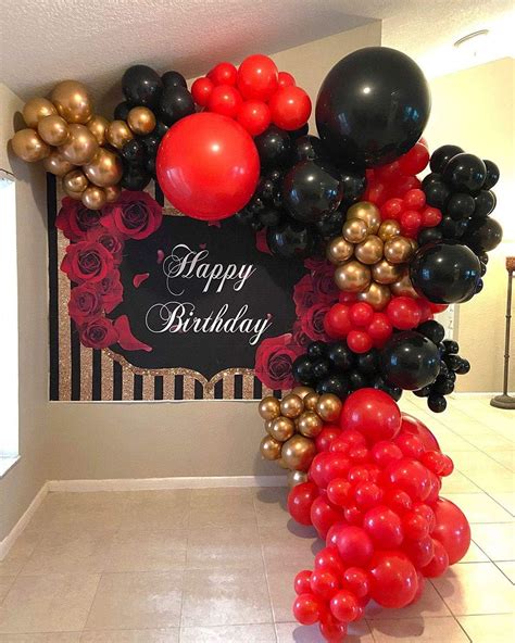 Amazon.com: Red and Black Gold Balloons Arch Garland Kit-143pcs Red Black Gold Balloons for ...