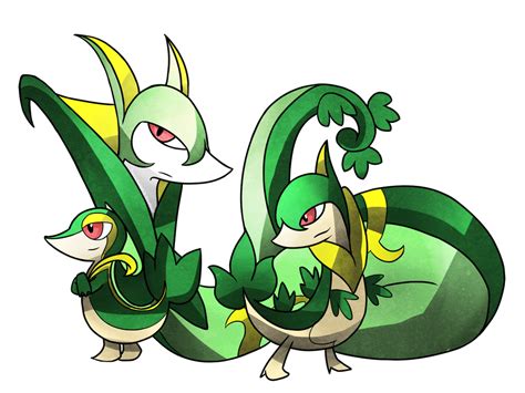 The Snivy Evolutionary Line by SkyIsland1 on DeviantArt