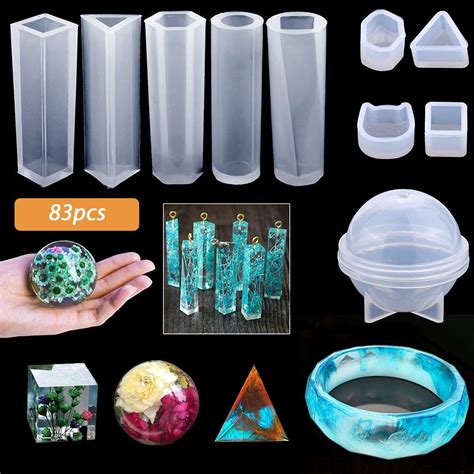 Resin Silicone Molds - TSV 83 Pcs DIY Jewelry Casting Molds Tools Set, [flexible & Durable] Diy ...