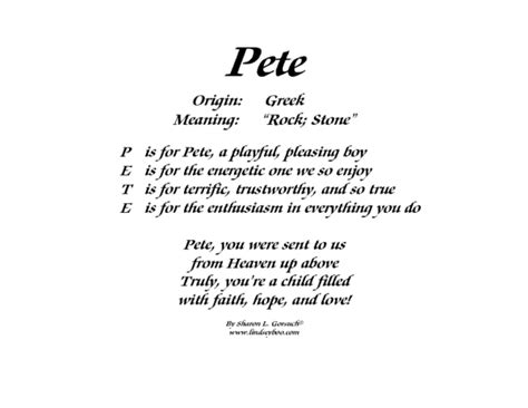 Meaning of Pete - LindseyBoo