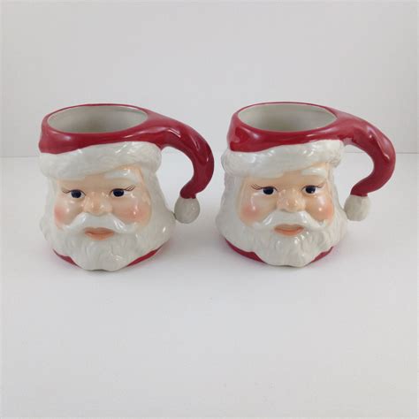 Vintage Longaberger Santa Claus Mugs Set of Two | Etsy