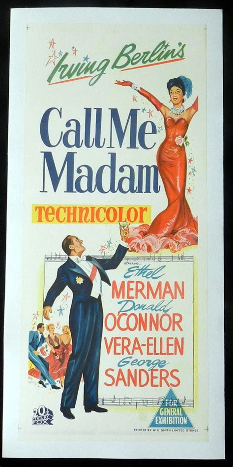 CALL ME MADAM 1953 Ethel Merman LINEN BACKED Daybill Movie poster | Ethel merman, Movie posters ...