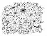 Coloring Book For Adult And Older Children Page With Flowers  sketch template