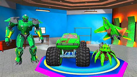 Green Robot War Jet Monster Truck Transformer Game - Android Gameplay ...