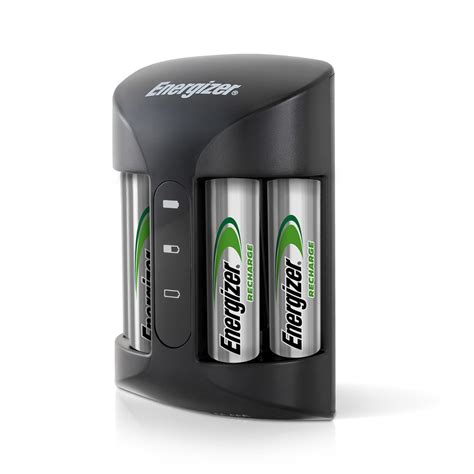 Energizer Rechargeable AA and AAA Battery Charger (Recharge Pro) with 4 AA NiMH Rechargeable ...