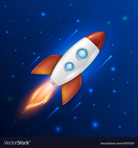 Background with retro space rocket ship Royalty Free Vector