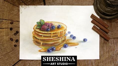 Colored Pencil Pencil Pancakes Breakfast Food Colored Pencil Still Life ...