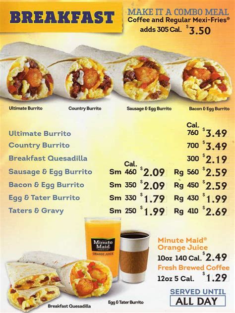 Taco Time menu – SLC menu