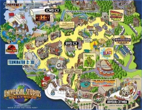 Universal studios Hollywood map (2004) | Universal estudios, Estudios ...