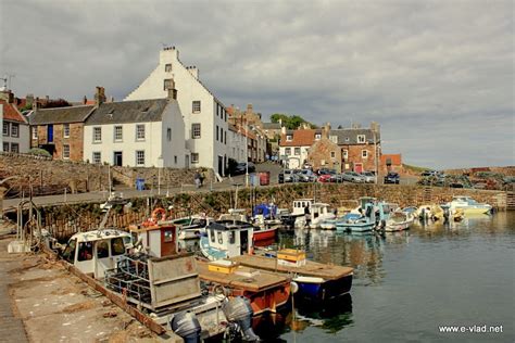 Crail, Scotland - Beautiful panorama of boats, the harbor and the ...