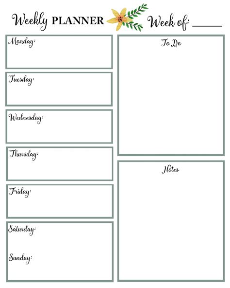 Free Printable Weekly Planner 2024 - Ted Lexine