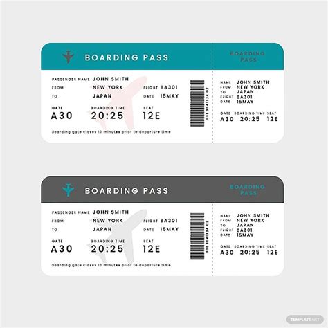 Printable Airline Ticket Template