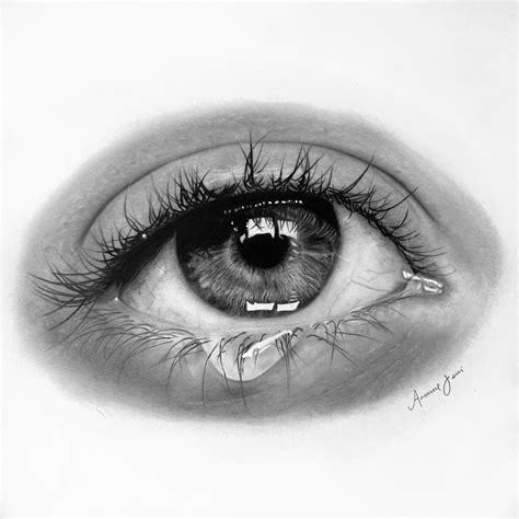 Black and white art. hyper realistic art. realistic eye drawing. teary ...