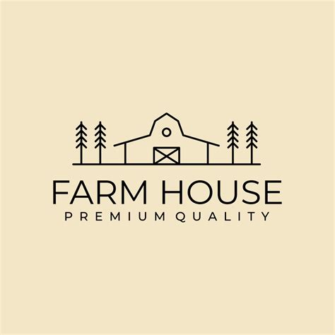 Farmhouse line art logo design vector illustration 11598234 Vector Art ...