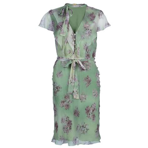 Valentino Green Floral Chiffon Dress M Valentino | The Luxury Closet