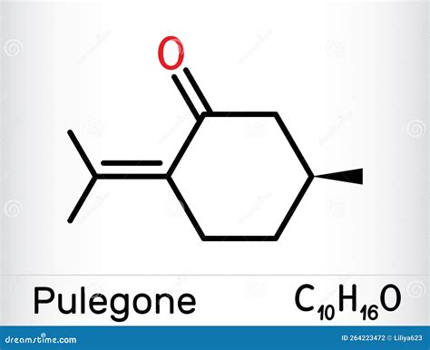 Pulegone Molecule. it is Natural Component of Essential Oils Stock ...