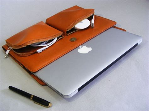 Apple MacBook Carrying Leather Case Folio for MacBook 12-inch Laptop Full Grain Leather Business ...