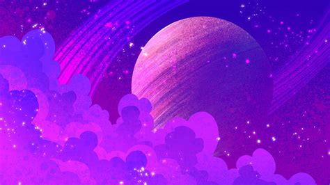 Download A Purple And Pink Space Background With Stars And Clouds | Wallpapers.com