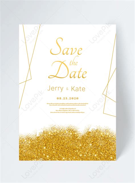 White gold pink gold line simple invitation wedding invitation template image_picture free ...