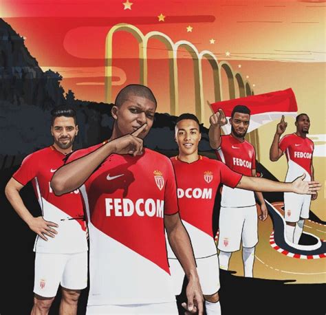 New Monaco Jersey 2017-2018 | Mbappe & Lemar help launch ASM home kit ...