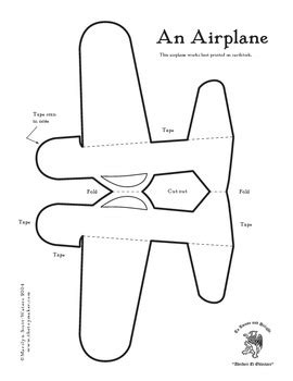 Airplane Template by The Toymaker | Teachers Pay Teachers