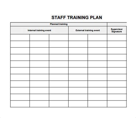 Individual Employee Training Plan Template | printable receipt template