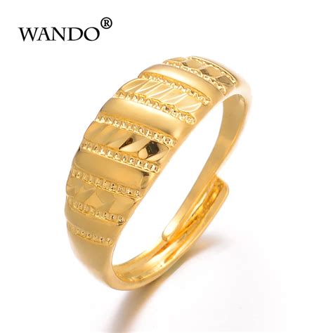 WANDO Ethiopian Women Wedding Ring Gold Color Eritrea Africa Fashion ...