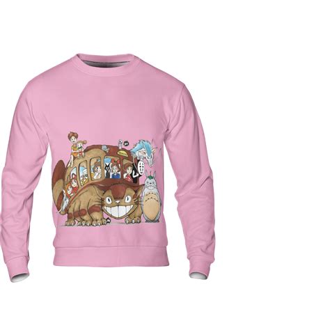 Ghibli Characters on Cat Bus 3D Sweatshirt - Ghibli Store