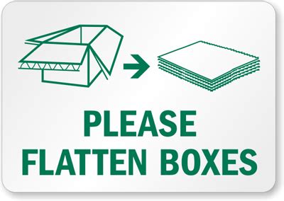 Please Flatten Boxes Label - Graphic Recycling Labels, SKU: LB-1637