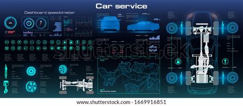 Car Service Hud Elements Complete Vehicle Stock Vector (Royalty Free) 1669916851