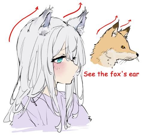 Furry Fox Ears Drawing - Inkeriini