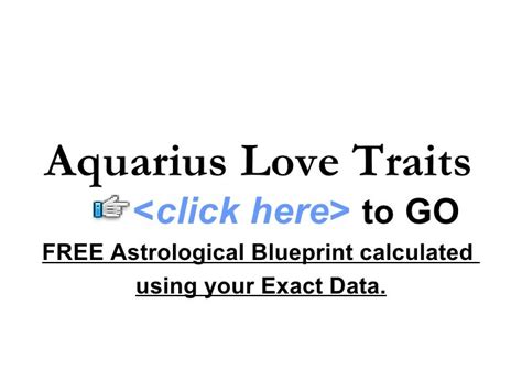 Aquarius Love Traits